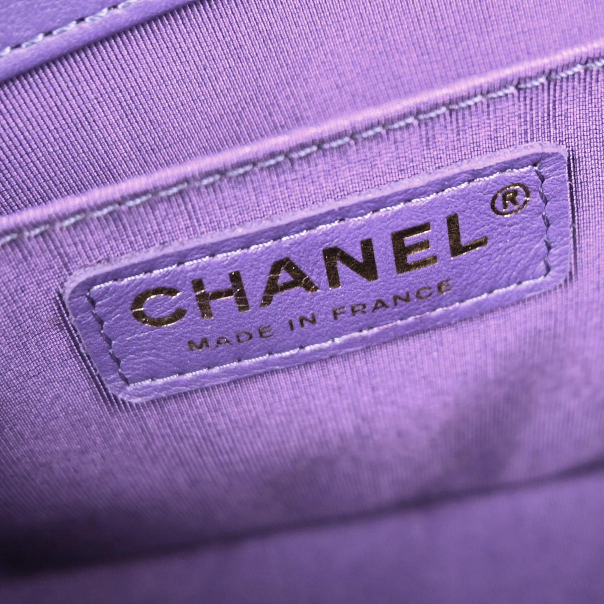 Boy Chanel Purple Lambskin Medium Shoulder Bag