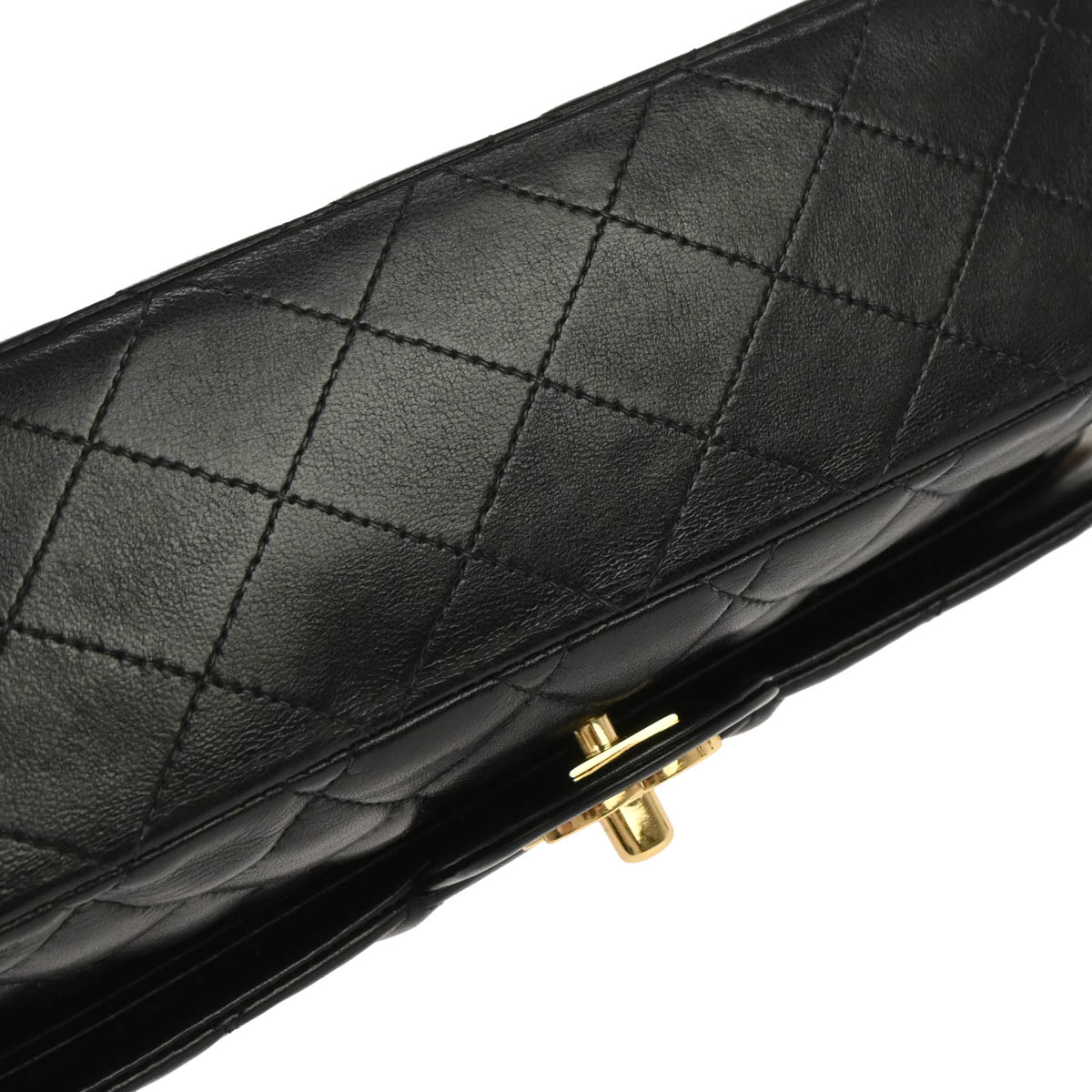 Chanel 2003-2004 Black Lambskin Medium Classic Double Flap Shoulder Bag