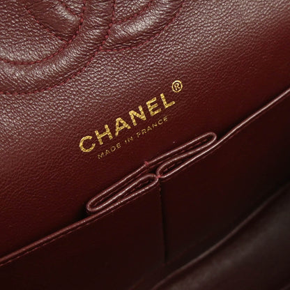 Chanel 2003-2004 Black Lambskin Medium Classic Double Flap Shoulder Bag