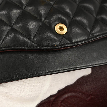 Chanel 2003-2004 Black Lambskin Medium Classic Double Flap Shoulder Bag