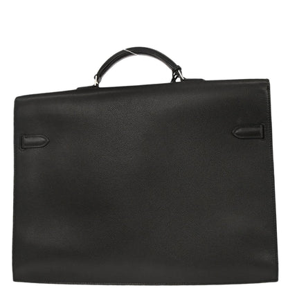 Hermes Black Epsom Kelly Depeche 38 Business Handbag