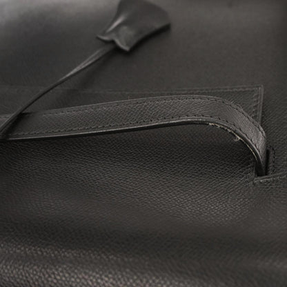 Hermes Black Epsom Kelly Depeche 38 Business Handbag