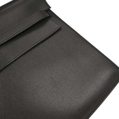 Hermes Black Epsom Kelly Depeche 38 Business Handbag