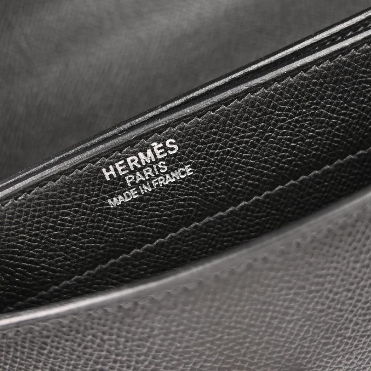 Hermes Black Epsom Kelly Depeche 38 Business Handbag