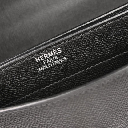 Hermes Black Epsom Kelly Depeche 38 Business Handbag