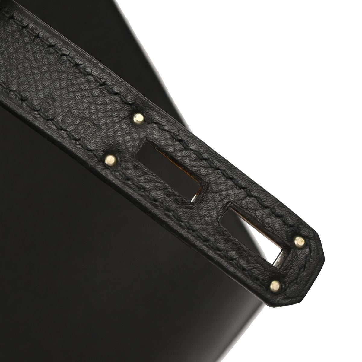 Hermes Black Epsom Kelly Depeche 38 Business Handbag