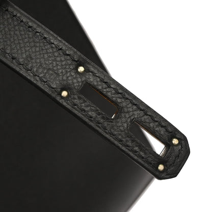 Hermes Black Epsom Kelly Depeche 38 Business Handbag