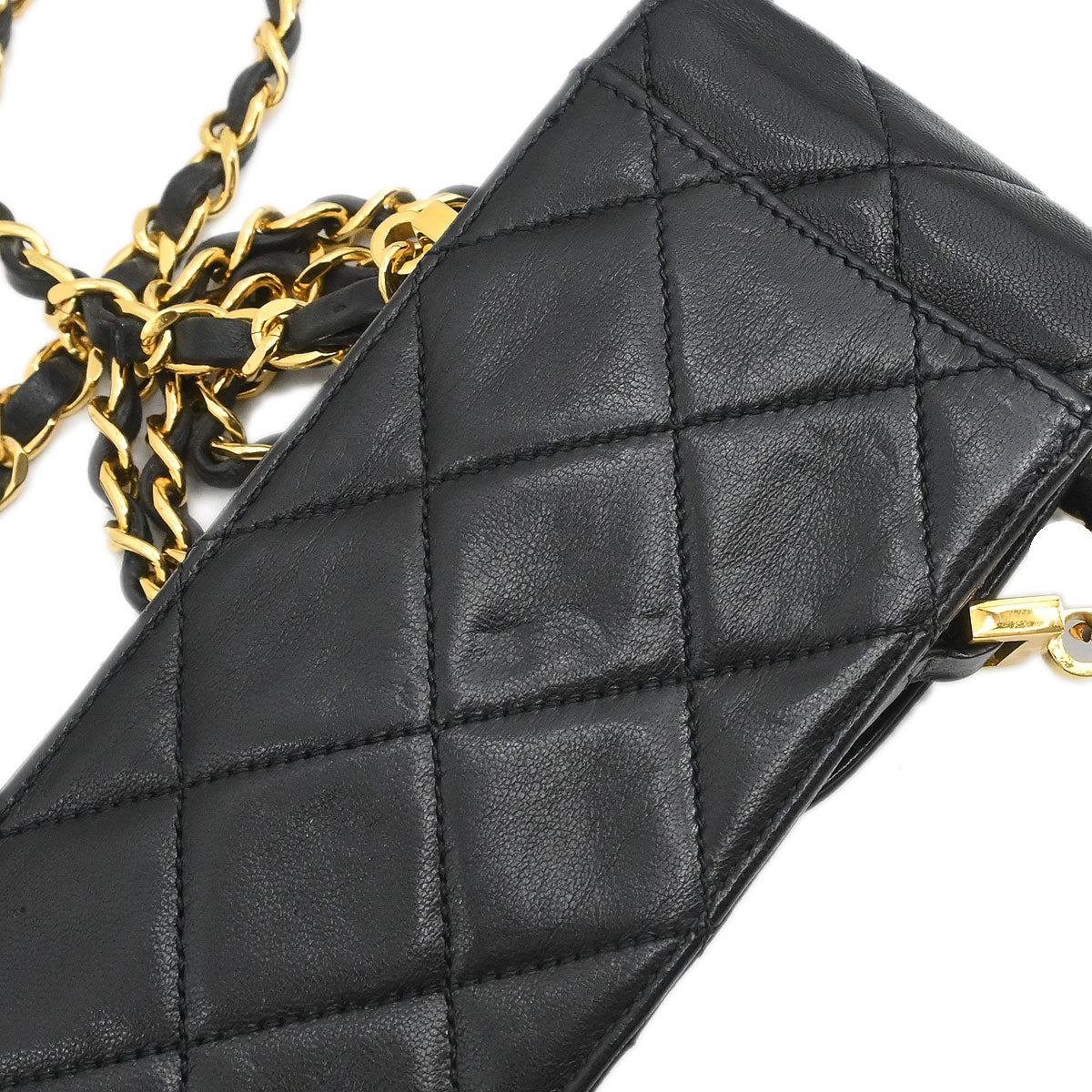 Chanel Black Folding Umbrella & Bag Set Small Good