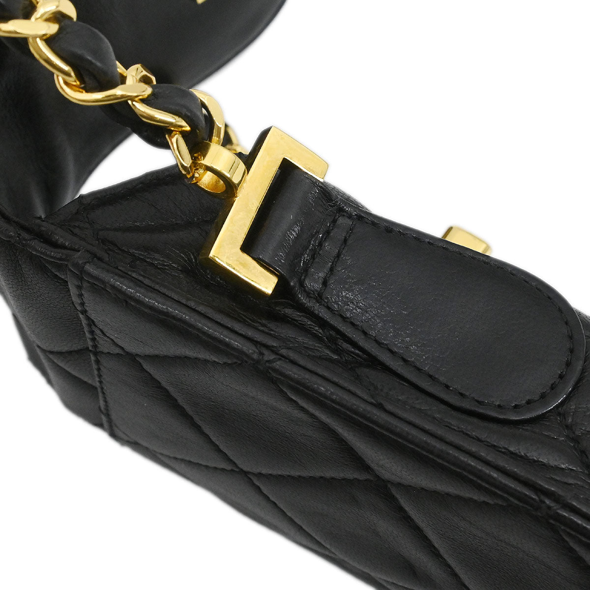 Chanel Black Folding Umbrella & Bag Set Small Good