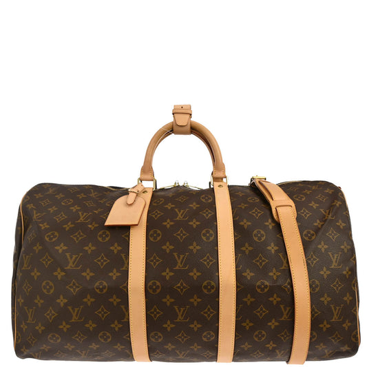 Louis Vuitton Monogram Keepall Bandouliere 55 Travel Bag