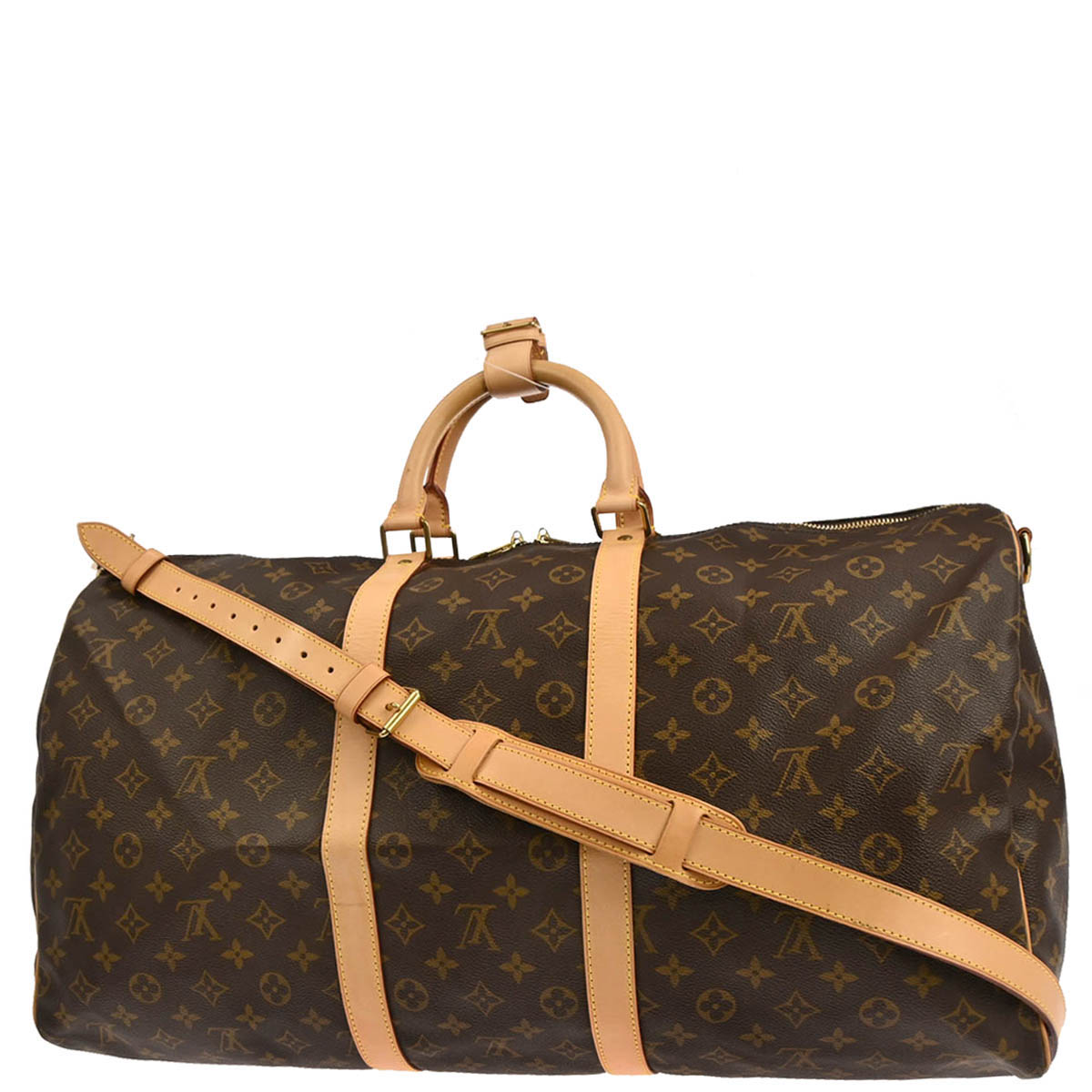Louis Vuitton Monogram Keepall Bandouliere 55 Travel Bag