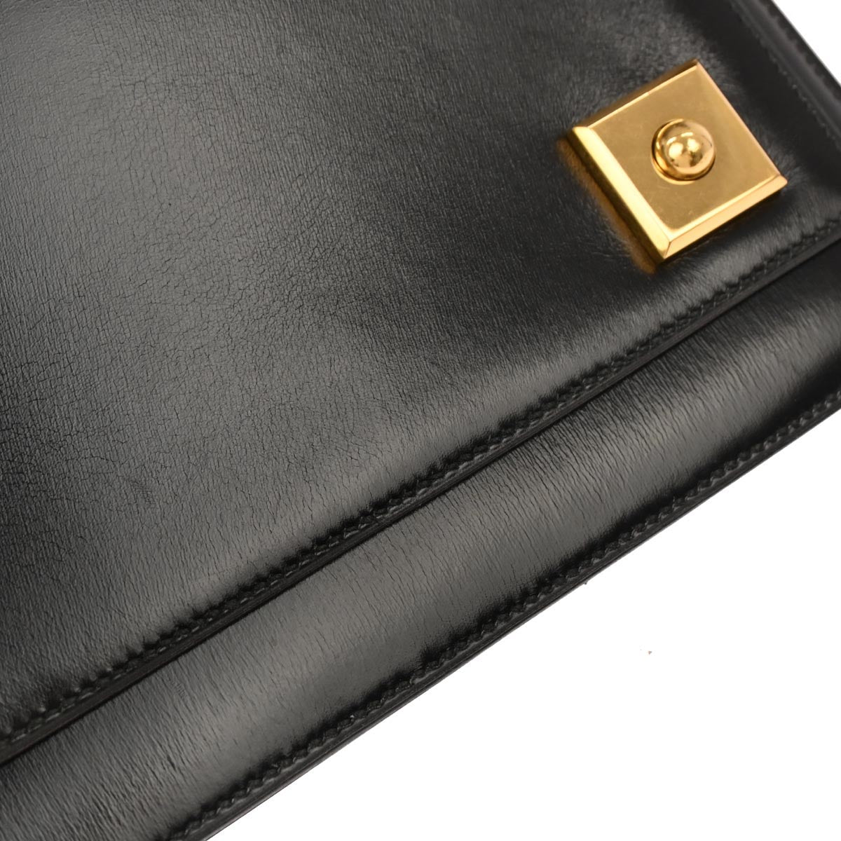 Hermes Black Box Calf Piano Handbag