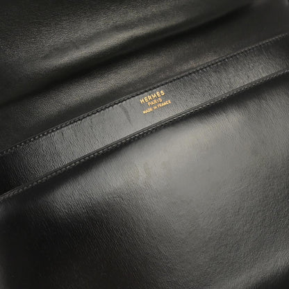 Hermes Black Box Calf Piano Handbag