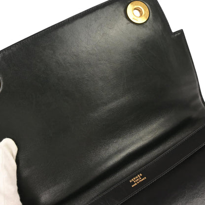 Hermes Black Box Calf Piano Handbag