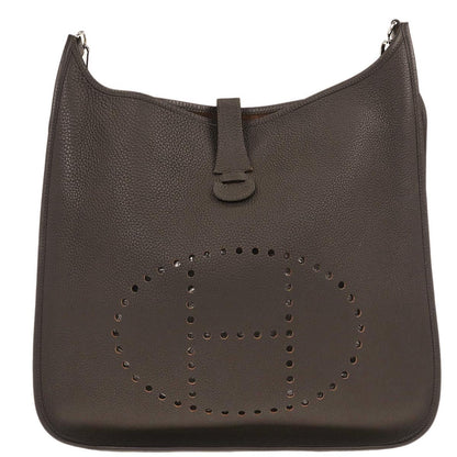 Hermes Chocolat Taurillon Clemence Evelyne 2 TGM Shoulder Bag
