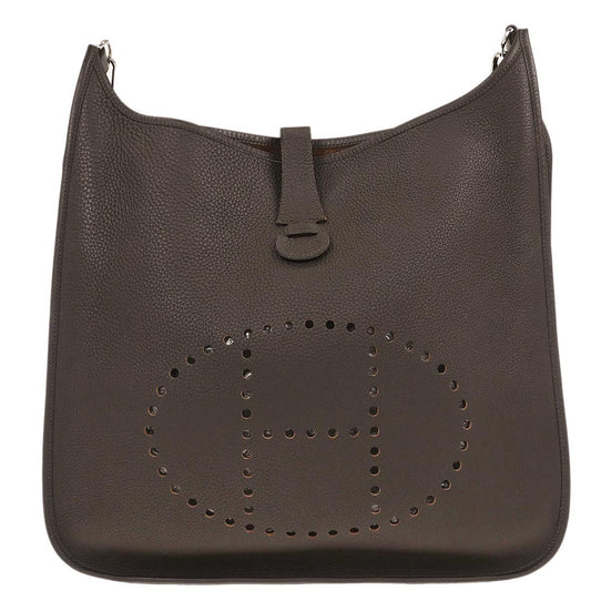 Hermes Chocolat Taurillon Clemence Evelyne 2 TGM Shoulder Bag