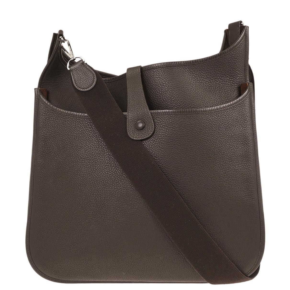 Hermes Chocolat Taurillon Clemence Evelyne 2 TGM Shoulder Bag