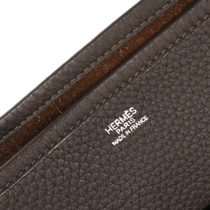 Hermes Chocolat Taurillon Clemence Evelyne 2 TGM Shoulder Bag