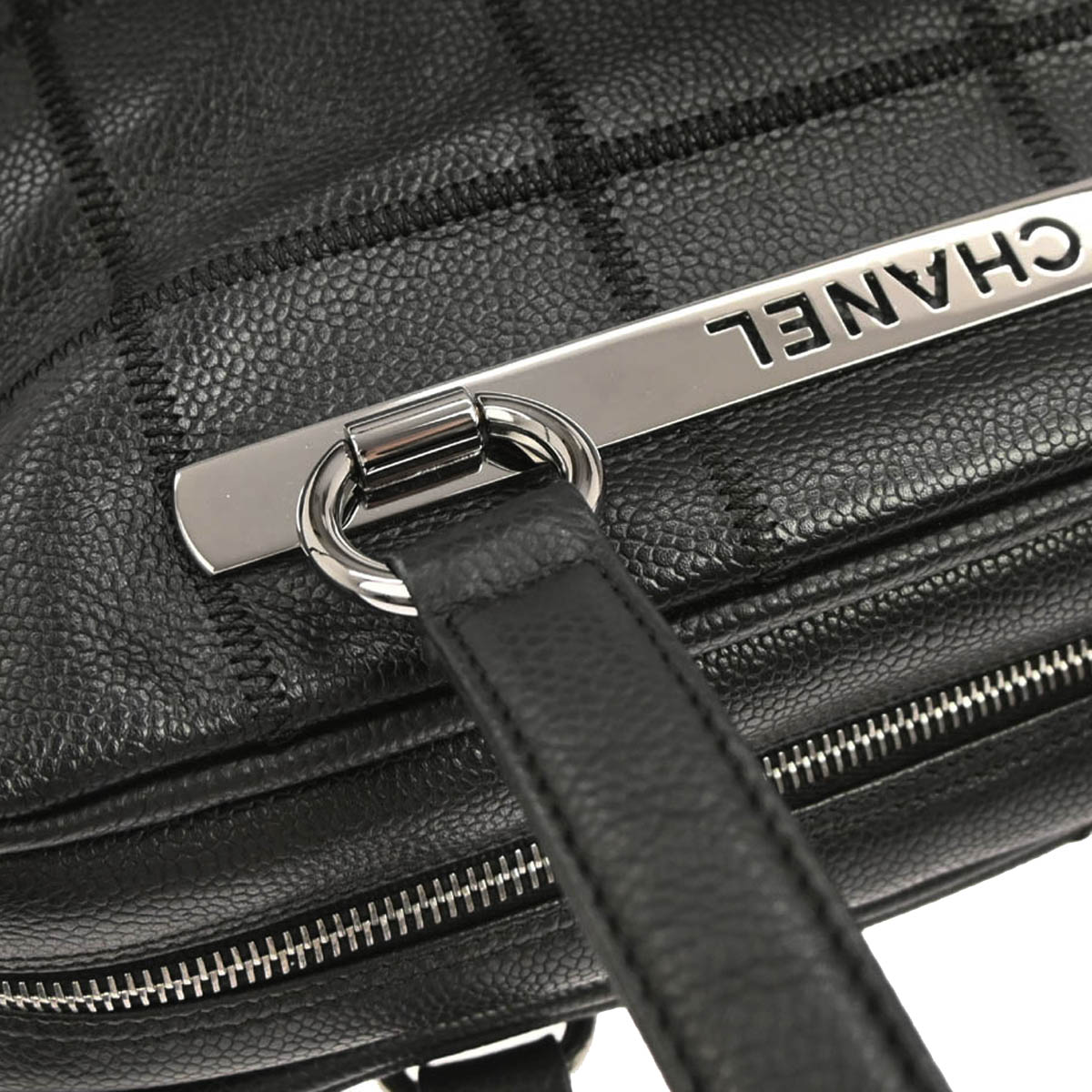 Chanel 2005-2006 Black Caviar Skin Choco Bar Handbag