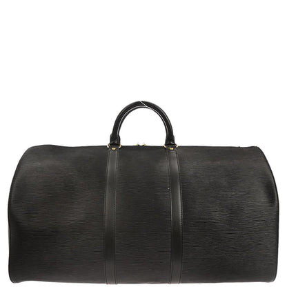 Louis Vuitton Black Epi Keepall 55 Travel Handbag M42952