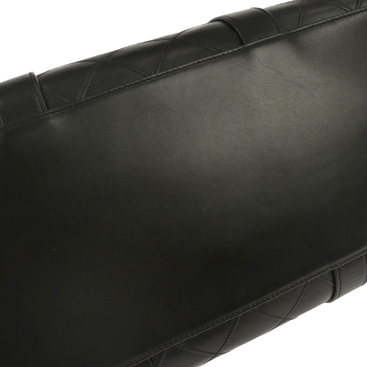 Chanel 1994-1996 Black Lambskin Bicolore 2way Duffle Shoulder Handbag