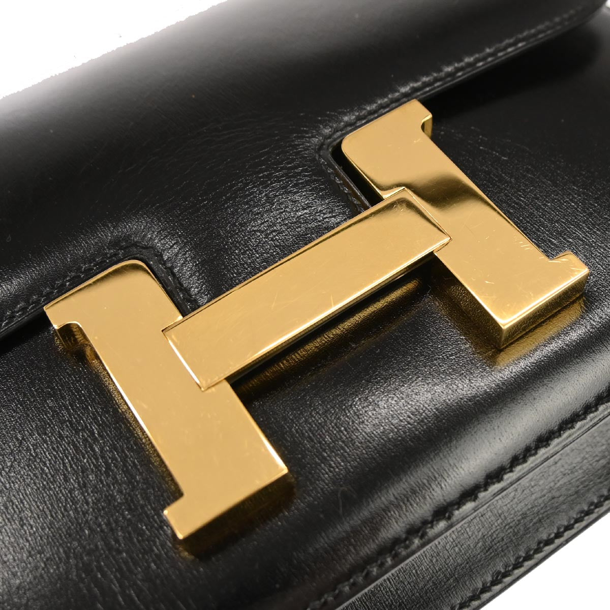 Hermes Black Box Calf Constance 23 Shoulder Bag