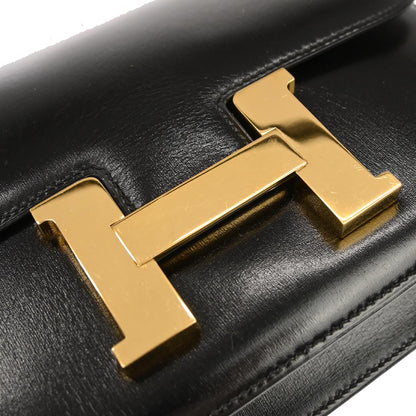 Hermes Black Box Calf Constance 23 Shoulder Bag