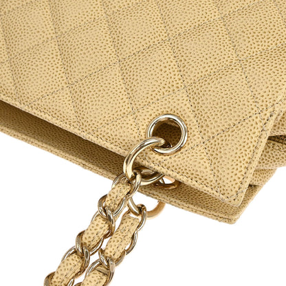 Chanel 2002-2003 Beige Caviar Skin Petite Timeless Tote PTT Chain Handbag