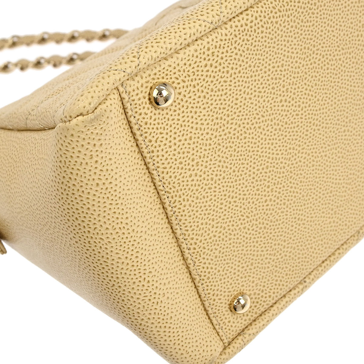 Chanel 2002-2003 Beige Caviar Skin Petite Timeless Tote PTT Chain Handbag