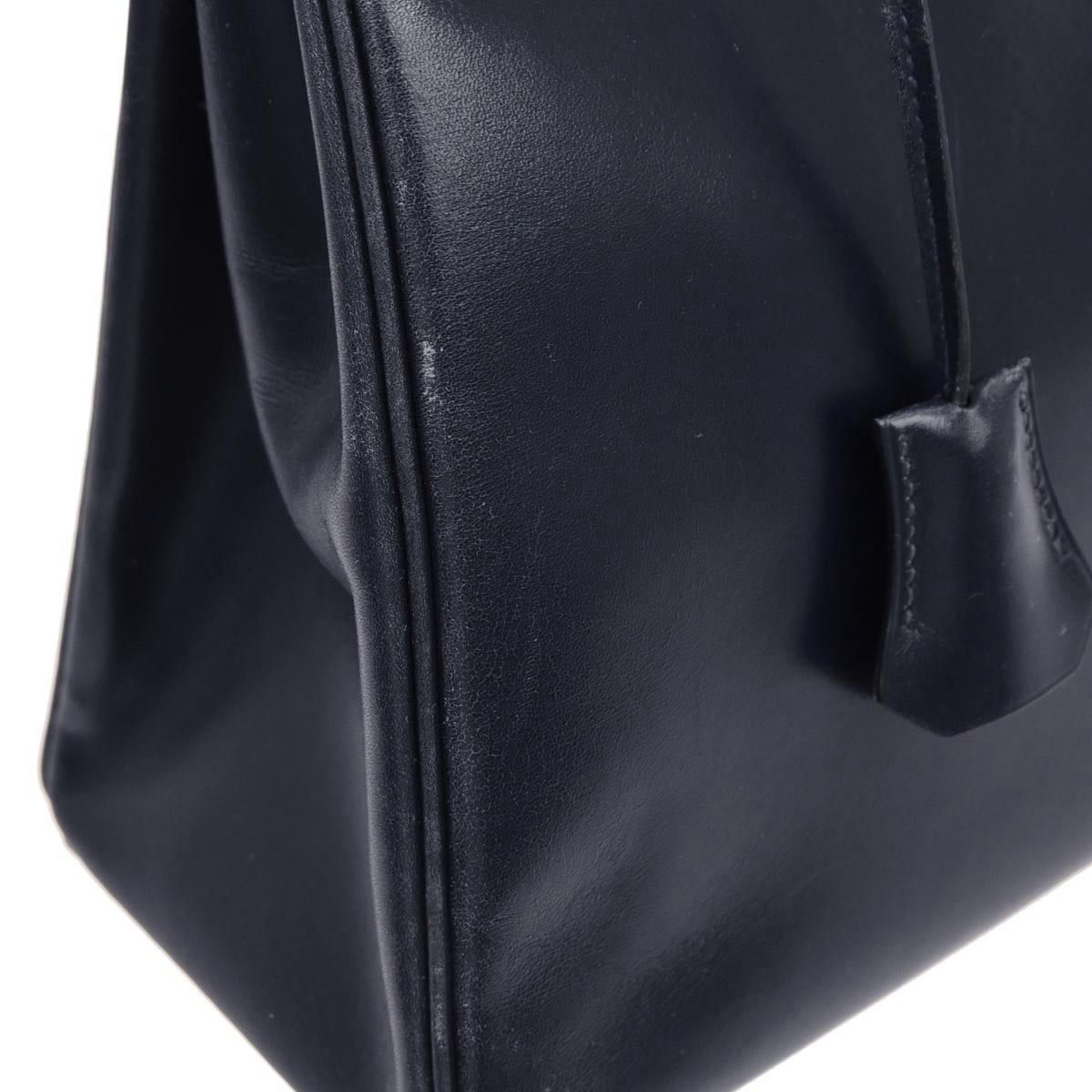 Hermes Navy Box Calf Kelly 32 Retourne 2way Shoulder Handbag