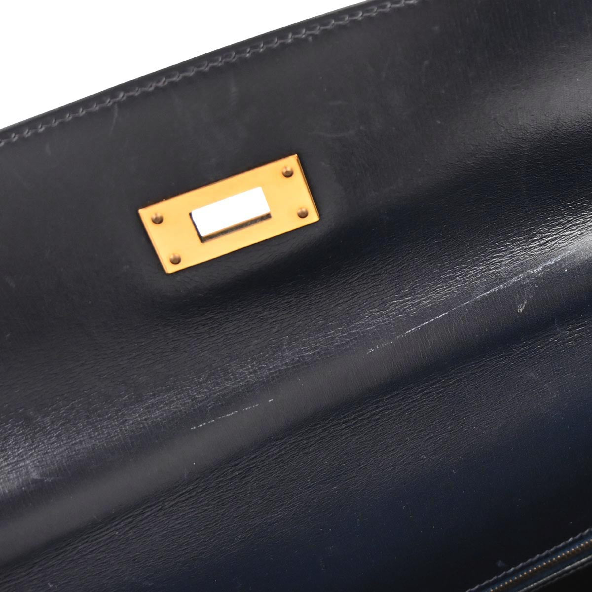Hermes Navy Box Calf Kelly 32 Retourne 2way Shoulder Handbag