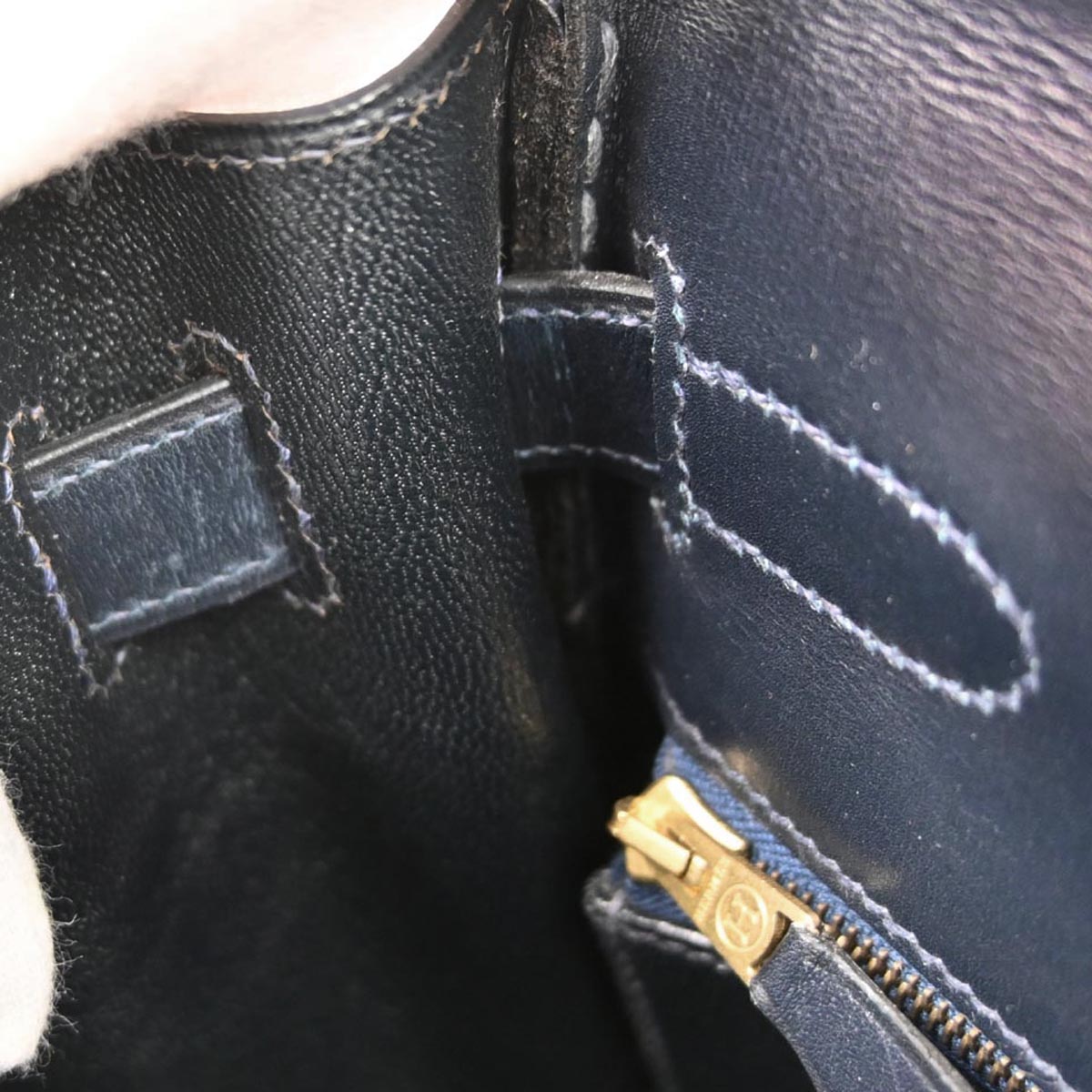 Hermes Navy Box Calf Kelly 32 Retourne 2way Shoulder Handbag