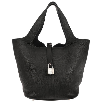 Hermes Black Taurillon Clemence Picotin Lock 22 MM Handbag