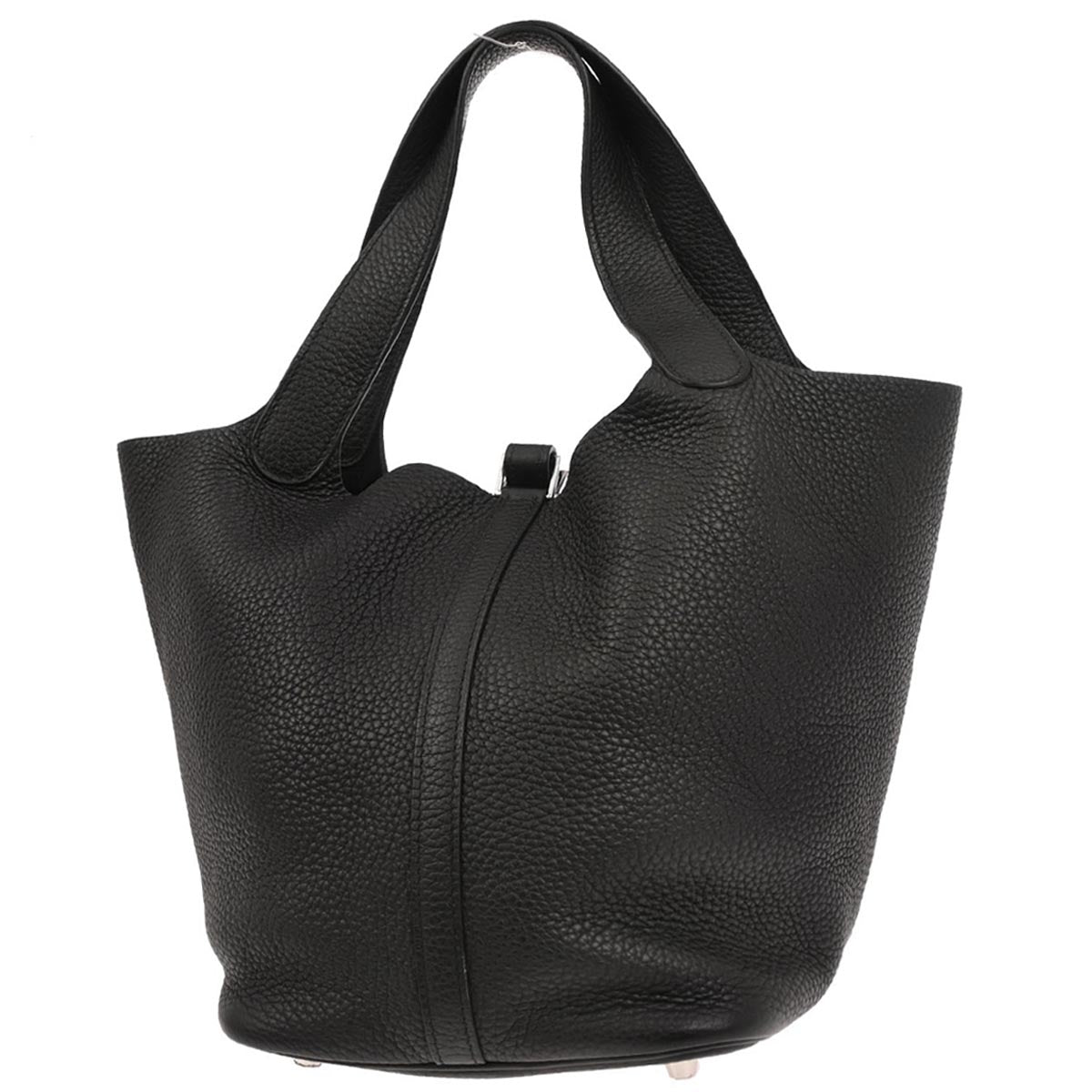 Hermes Black Taurillon Clemence Picotin Lock 22 MM Handbag