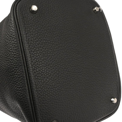 Hermes Black Taurillon Clemence Picotin Lock 22 MM Handbag