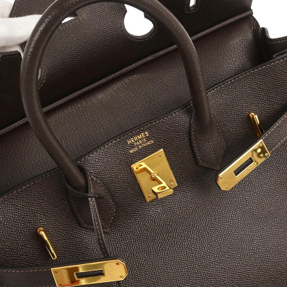 Hermes Chocolat Epsom Haut a Courroies 32 Handbag