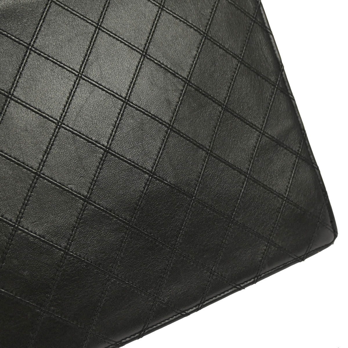 Chanel 1986-1988 Black Lambskin Bicolore Clutch Bag