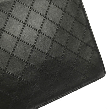 Chanel 1986-1988 Black Lambskin Bicolore Clutch Bag