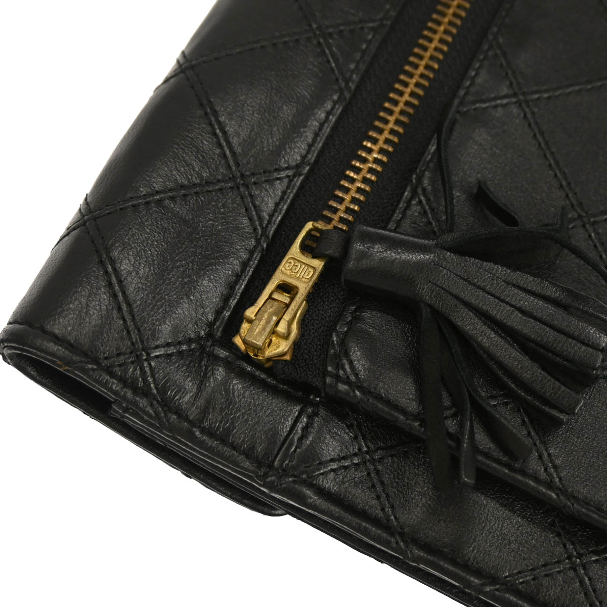 Chanel 1986-1988 Black Lambskin Bicolore Clutch Bag