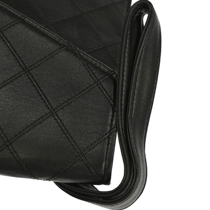 Chanel 1986-1988 Black Lambskin Bicolore Clutch Bag