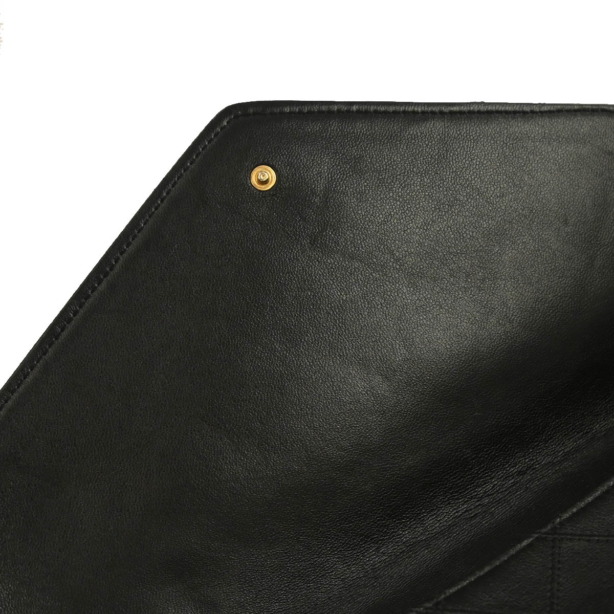 Chanel 1986-1988 Black Lambskin Bicolore Clutch Bag