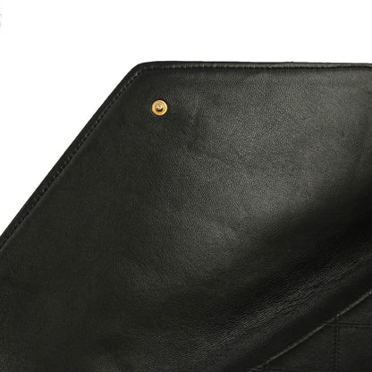 Chanel 1986-1988 Black Lambskin Bicolore Clutch Bag