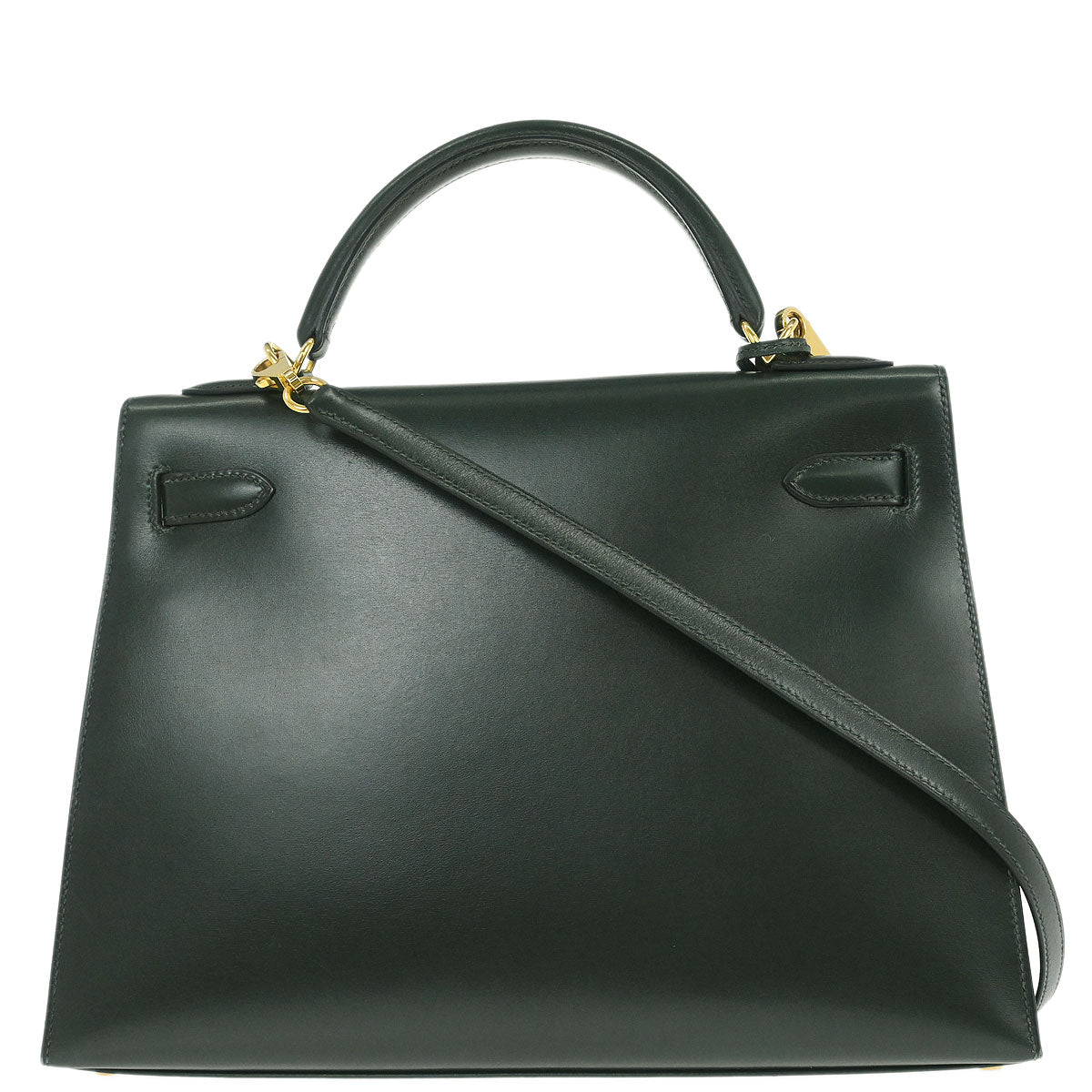 Hermes Vert Fonce Box Calf Kelly 32 Sellier 2way Shoulder Handbag