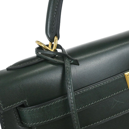 Hermes Vert Fonce Box Calf Kelly 32 Sellier 2way Shoulder Handbag
