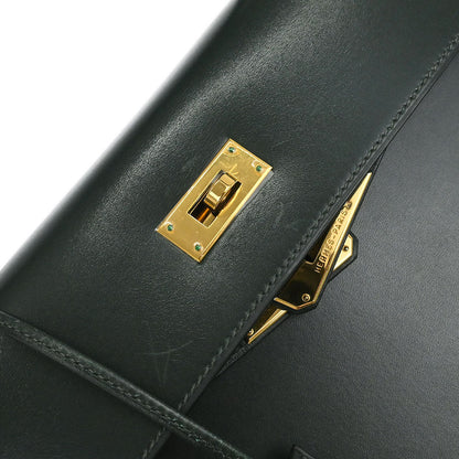 Hermes Vert Fonce Box Calf Kelly 32 Sellier 2way Shoulder Handbag