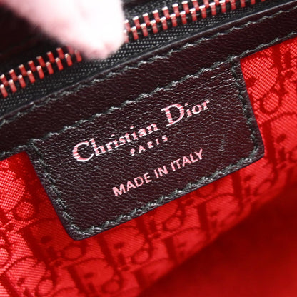 Christian Dior Black Lambskin Lady Dior Cannage 2way Shoulder Handbag