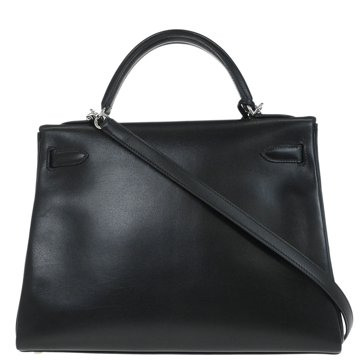 Hermes Black Box Calf Kelly 32 Retourne 2way Shoulder Handbag