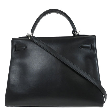 Hermes Black Box Calf Kelly 32 Retourne 2way Shoulder Handbag