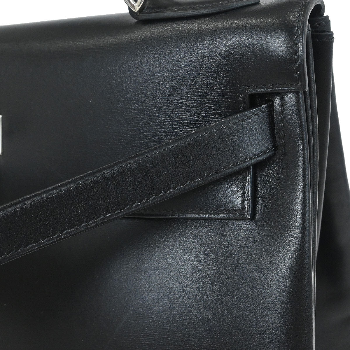 Hermes Black Box Calf Kelly 32 Retourne 2way Shoulder Handbag