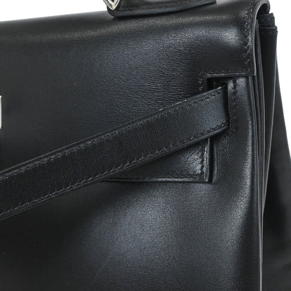Hermes Black Box Calf Kelly 32 Retourne 2way Shoulder Handbag